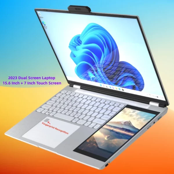 Ordinateur portable double écran 15.6 "IPS 2K écran étroit à quatre côtés 7" écran tactile IPS 32 Go Intel N100 CPU 4 cœurs 4 fils jusqu'à 3.4 GHz – Image 3