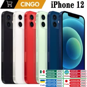 Apple iPhone 12 Face ID 6.1 "4G RAM 64GB/128GB/256GB ROM débloqué Smartphone écran OLED A14 puce bionique double caméras 12MP 12