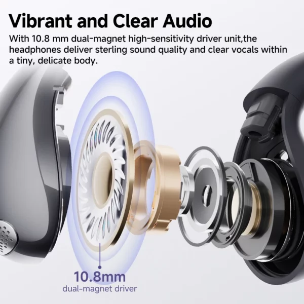 QCY Crossky C30 écouteurs sans fil Bluetooth 5.4 clip d'oreille TWS écouteurs de sport oreille ouverte clip d'oreille double connexion casque – Image 3