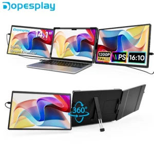 Dopesplay 14.1 pouces ordinateurs portables extension d'écran Triple double FHD 1200P IPS moniteurs portables pour Windows Macbook Chrome 13.3-17.3 pouces