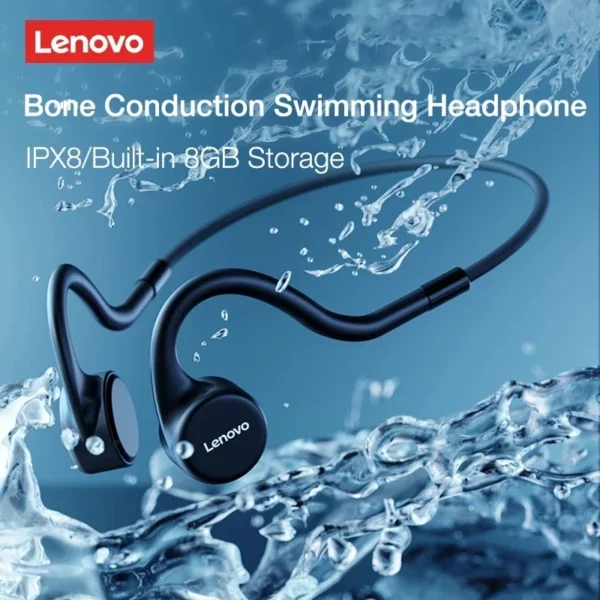 Lenovo X5 casque sans fil à Conduction osseuse intégré 8GB mémoire Bluetooth 5.0 écouteurs compatibles IPX8 casque étanche S – Image 2
