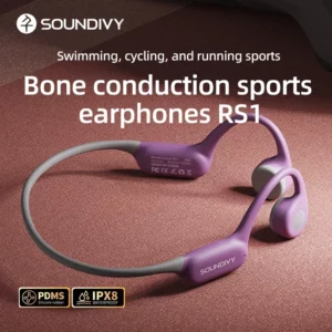 SOUNDIVY RS1 écouteurs à Conduction osseuse Bluetooth sans fil 32GB mémoire IPX8 étanche natation et course sport écouteurs