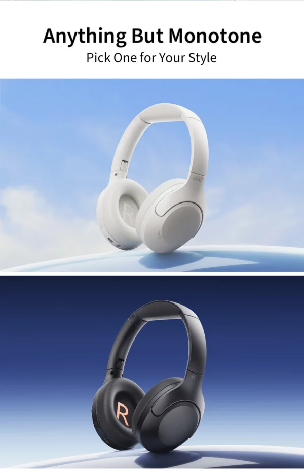 QCY-Écouteurs sans fil et filaires H3 Lite ANC, Bluetooth 5.3, casque supra-auriculaire pliable, son HIFI, 60 heures de lecture, écouteurs pour touristes allergiques – Image 18
