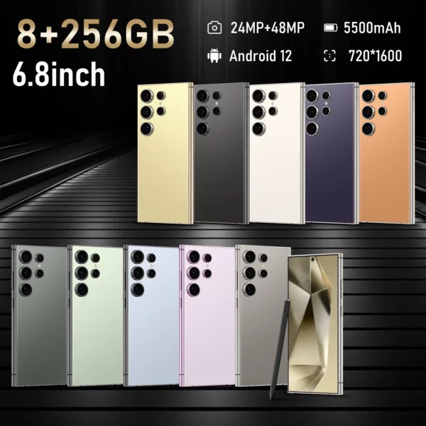S24 Ultra, téléphone intelligent Android, 6.8 pouces, 8 Go de RAM, 256 Go, 512 Go de 1 To ROM, double SIM, téléphone portable, Google Play Store, 24 + 48 MP, 5500 mAh – Image 2