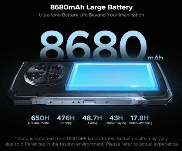 DOOGEE V40 Pro 5G téléphone robuste 6.78 "16GB + 512GB téléphones de jeu dimension 7300 200MP AI caméra 8680mAh Android 14 – Image 40