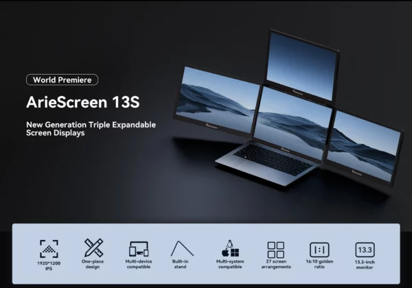 Adreamer-Moniteur d'ordinateur portable ArieScreen 13S, écran FHD 6 000, 3 écrans pour ordinateur portable 14-16 pouces – Image 9