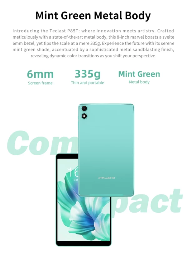 Patch last-Tablette Allwinner A523, 8 cœurs, 1.8GHz, 4 Go de RAM, 64 Go de ROM, Dean, 8 pouces, 800 × 1280iPS, WiFi 5G, 4G, 5000mAh, Type-C, 0,3 MP + 2,0 MP – Image 10