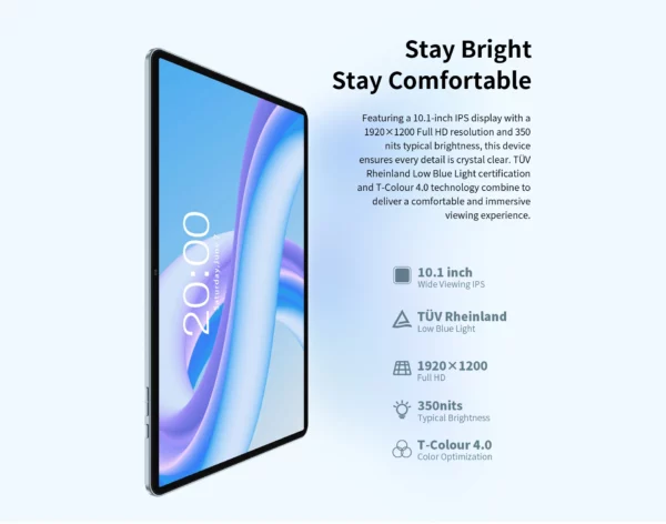 Teclast M50 Plus tablette 10.1 "écran 6GB 128GB Helio G85 8 cœurs 7000mAh batterie Android 14 double SIM GPS onglet Version mondiale – Image 12