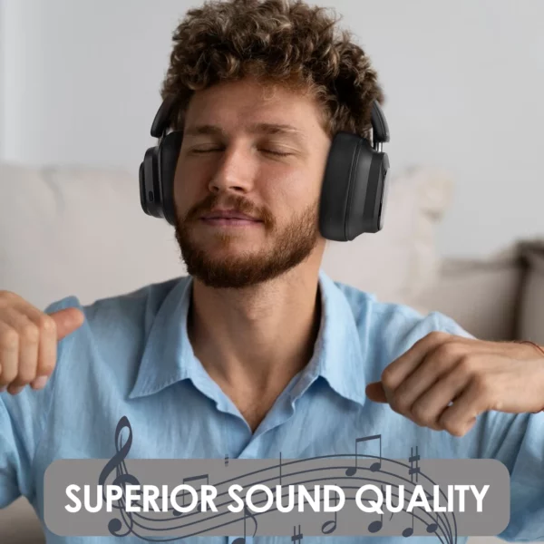 Siindoo JH-ANC930Plus casque sans fil hybride, casque antibruit actif avec écran LED à commande tactile multi-magnétique – Image 11