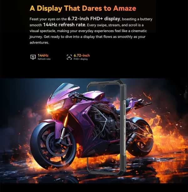 [Première mondiale] CUBOT KINGKONG X PRO, Smartphone 5G, Dimensity 8200, 4 nm, 3,1 GHz, 144 Hz Écran 6,72", Batterie 10200mAh, 24 Go de RAM (12 + 12 Go étendus), 256 Go de ROM, Appareil photo 100 MP, telephone portable – Image 17