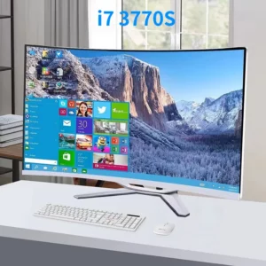 Ordinateur tout-en-un 1K 32 pouces (Intel i7-3770S, RAM 16 Go, SSD 1024 Go, Windows 11 Pro), blanc, clavier anglais