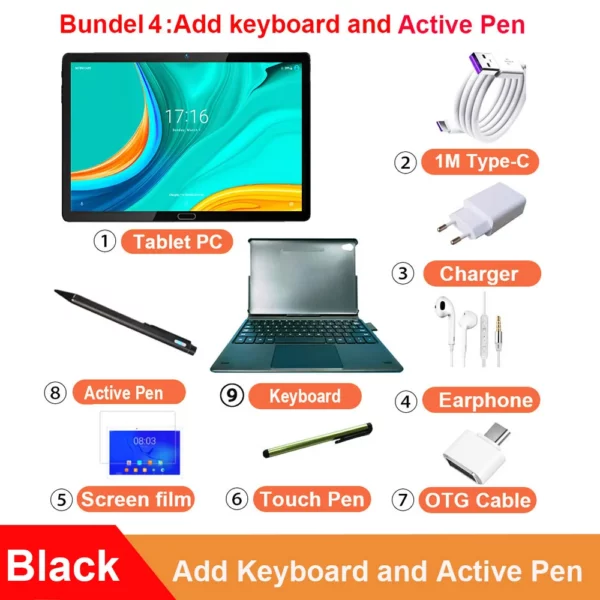 2025 nouveau Design 4G appel téléphonique 2 en 1 tablette clavier d'accueil tablette Android 10.5 "1920*1200 MT6797 10 cœurs 13MP + 5MP 7000mAH – Image 17