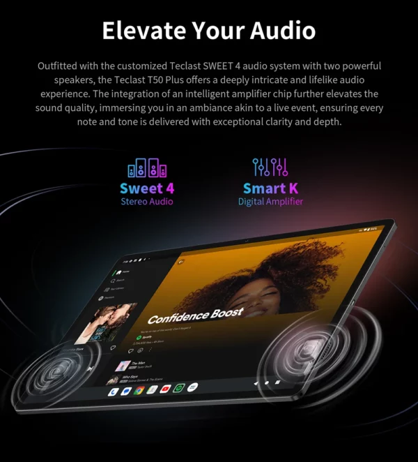 Tablette Teclast T50 Plus Android 14, 11 pouces, 2K, 90Hz, haute rafraîchissement, 6 go + 256 go, UNISOC T620, batterie 8000mAh, caméra 8MP + 13MP, languette 4G – Image 23