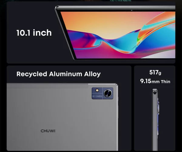 CHUWI-Tablette PC Hi10X Pro Android 13, 4 Go de RAM, 128 Go, Dean, 10.1 ", 4G Permanence, Widevine L1 Unisoc, T606, 2.4G, 5G Wifi, Batterie 7000mAh – Image 12