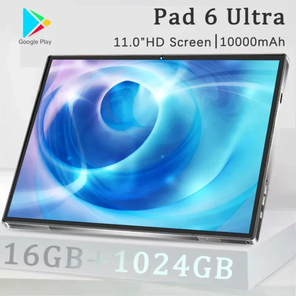 2025 nouveau Pad d'origine 6 ultra tablette Android 13 16GB 1T 11 pouces 10000mAh 5G double SIM appel téléphonique GPS Bluetooth WiFi WPS tablette