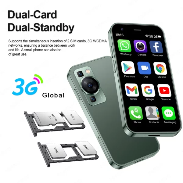 SERVO -Mini Smartphone P60 PRO, Android, Écran 3.0 ", Google Play, 2 Go + 16 Go, WIFI, Hotspot GPS, Petit Mobile de Poche, Matin, Prix Bas – Image 4