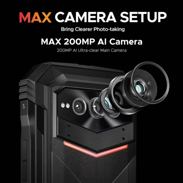 Version mondiale DOOGEE V Max Plus téléphone robuste 6.58 "120Hz affichage 16GB 512GB 200MP AI caméra 22000mAh effet d'éclairage Android 14 – Image 3