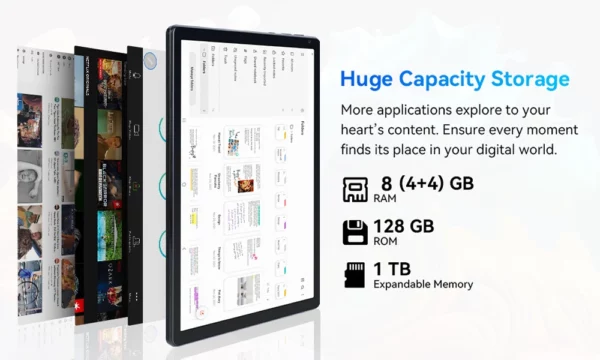Tablette Android 14 CWOWDEFU, 10,1 pouces, Octa-core 8 Go de RAM 128 Go de ROM, 6000 mAh, Type-C, certifiée Google, Wifi6, caméras 5MP + 8MP, tablette PC – Image 15