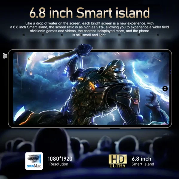 S25 Pro Smartphone Android 6.8 pouces HD 8/12GB RAM 256/512GB ROM 5800mAh 48MP caméra Android 12 MTK Core Google Play téléphone portable – Image 3