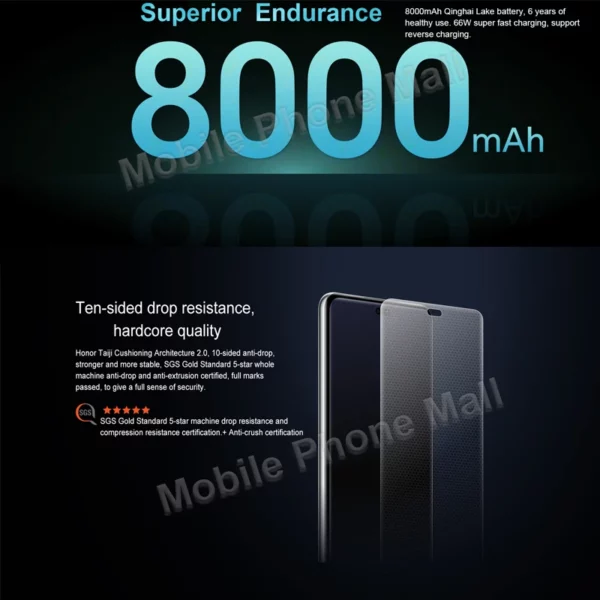 Honor – téléphone portable Original Power 5G, écran 6.78 pouces, Android 15 Snapdragon 7 Gen 3, batterie 8000mAh, Google Play – Image 4