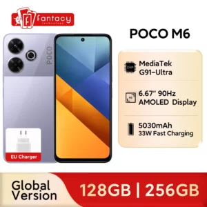 POCO M6 Smartphone Version mondiale Helio G91 Ultra 108MP caméra principale de qualité professionnelle 33W charge rapide batterie 5030mAh