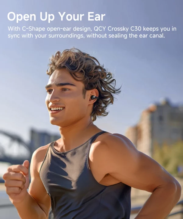 QCY Crossky-Écouteurs à clip d'oreille C30, Bluetooth 5.4, sans fil, oreille ouverte, écouteurs de sport TWS, écouteurs à connexion touristique – Image 28
