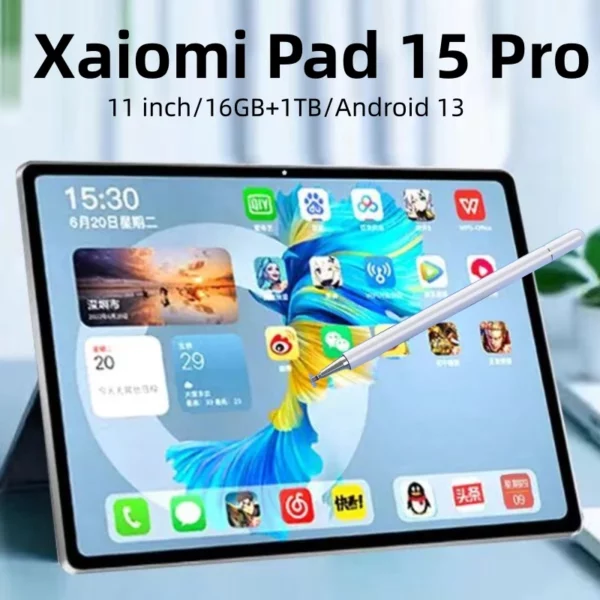 2025 nouvelle Version mondiale originale tablette Android Pad 15 Pro 16GB + 1TB Snapdragon 870 tablettes PC 5G double carte SIM WIFI HD 4K Mi Tab