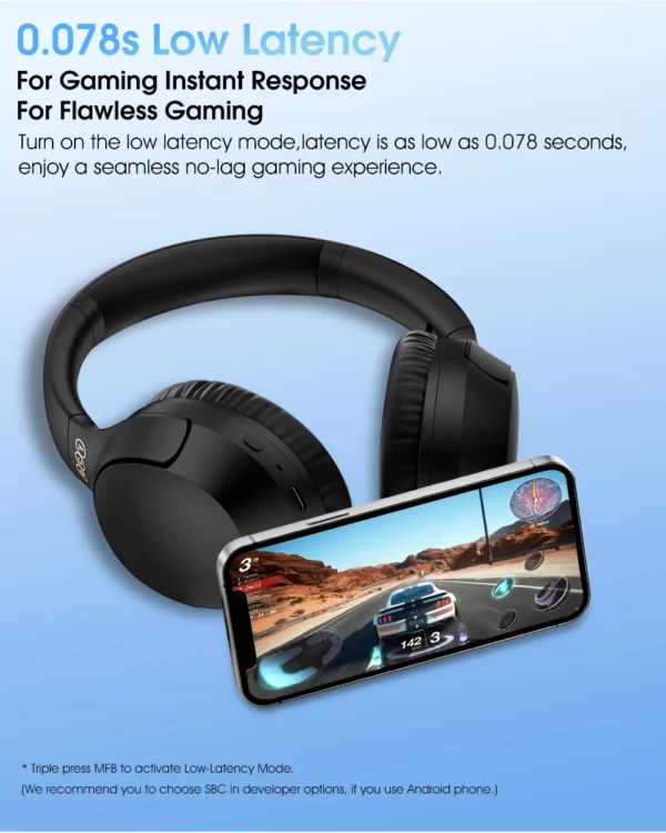 QCY H2 Pro casque sans fil Bluetooth 5.3 Mode basse écouteurs HIFI 3D casque stéréo sur l'oreille écouteurs de jeu – Image 20