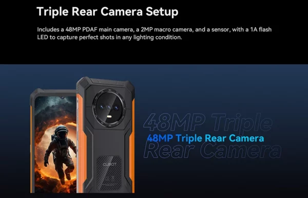 Smartphone Android robuste ultra-mince Cubot KingKong ES, 16 Go de RAM (6 Go + 10 Go), 128 Go de ROM, écran 6,56" 90 Hz, caméra 48 MP, téléphone 4G – Image 24