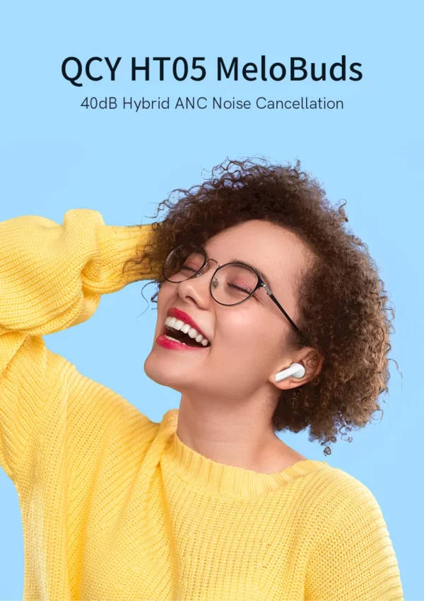 QCY HT05 ANC écouteur sans fil 40dB antibruit Bluetooth 5.2 casque 6 micro ENC HD appel TWS écouteurs Mode transparence – Image 29