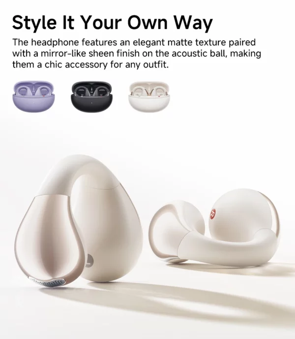 QCY Crossky-Écouteurs à clip d'oreille C30, Bluetooth 5.4, sans fil, oreille ouverte, écouteurs de sport TWS, écouteurs à connexion touristique – Image 27