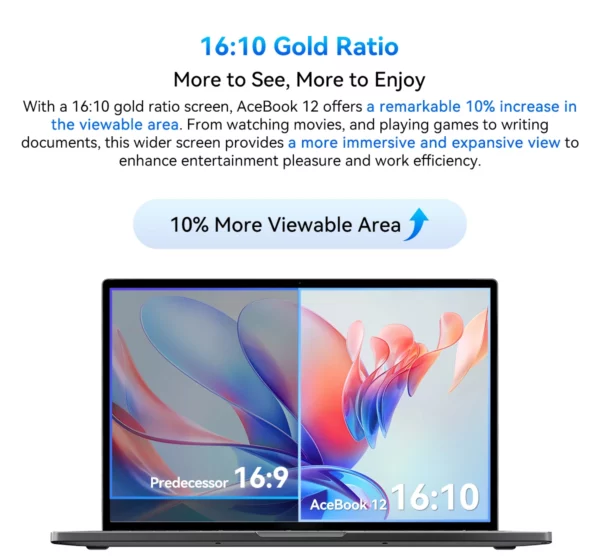 Blackview Acebook 12 P1 11 Pro ordinateur portable 16 en effet écran 1920*1200, Intel I5-1030NG7 Notebook, 16GB 512GB, 5000mAh, langue russe – Image 17