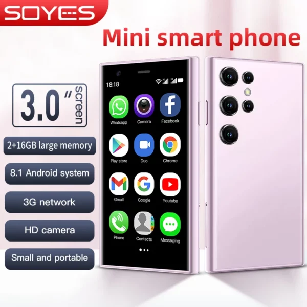 SOYES S23 Pro Smartphone 3.0 pouces Mini téléphone réseau 3G prend en charge WIFI Bluetooth 2GB + 16GB mémoire Smartphone Android – Image 3