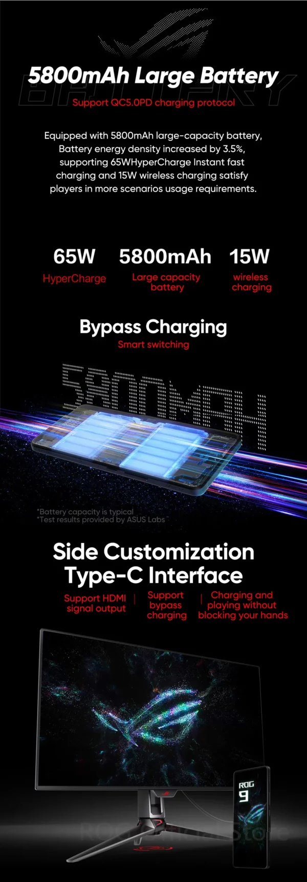 Première mondiale ASUS ROG Phone 9 Pro Smartphone Snapdragon 8 Elite 6.78 ''185Hz AMOLED affichage 5800mAh NFC téléphone portable – Image 29