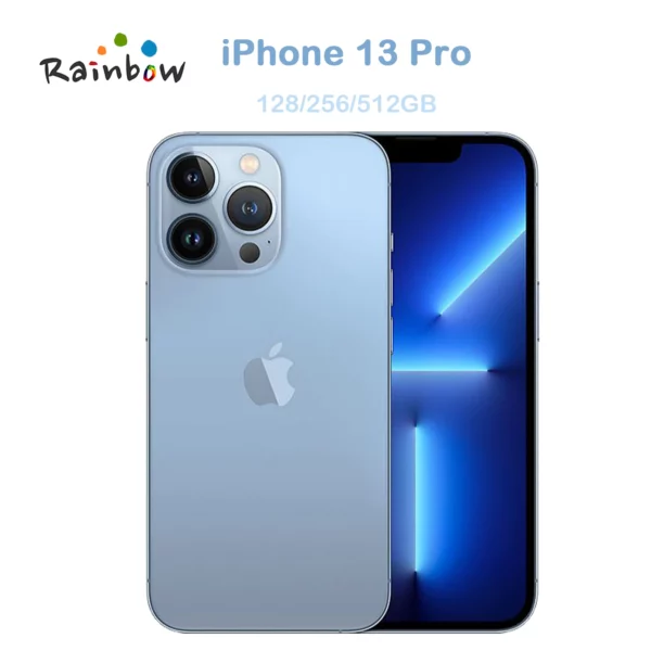 Apple-iPhone 13 Pro Téléphone portable 5G débloqué, original, 128 Go, 256 Go, ROM 6 Go de RAM 6.1 "Super Retina OLED, A15 IOS, Face ID, NFC