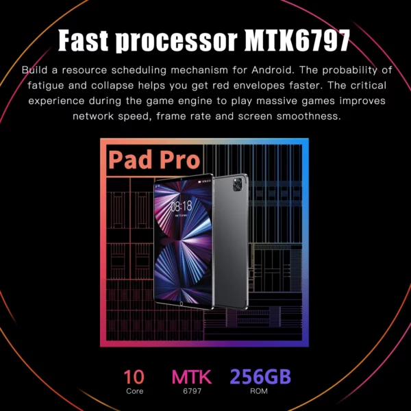 Tab-Tablette Android Version Globale de 10.1 Pouces, 8 Go + 256 Go, Dean, 12/8000mAh, Processeur 10 Cœurs, Prise en Charge 4G/5G, Google Play, Originale, 2024 – Image 16