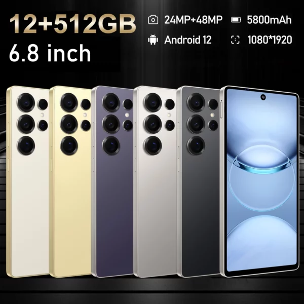 S25 Ultra Smartphone Android 6.8 pouces HD 8 + 256GB ROM 5800mAh 48MP caméra Android 12 MTK Core Google Play téléphone portable – Image 12