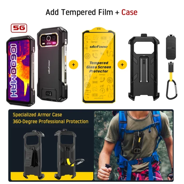 Téléphone robuste Ulefone Armor 27T Pro 5G 10600mAh Smartphone Android 14 50MP + 64MP Caméra nocturne 6,78" 120Hz 24GB + 256GB NFC Téléphone portable – Image 17