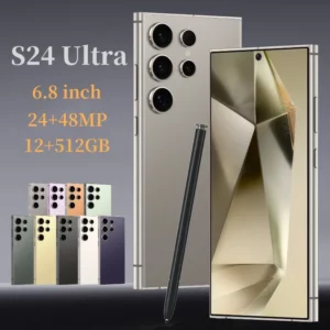 Vision mondiale S24 Ultra Smartphone 5G Android 6000mAH 8GB RAM 512G ROM 6.8 pouces 1920x1080HD 24 + 48MP MTK10 4G réseau téléphone portable