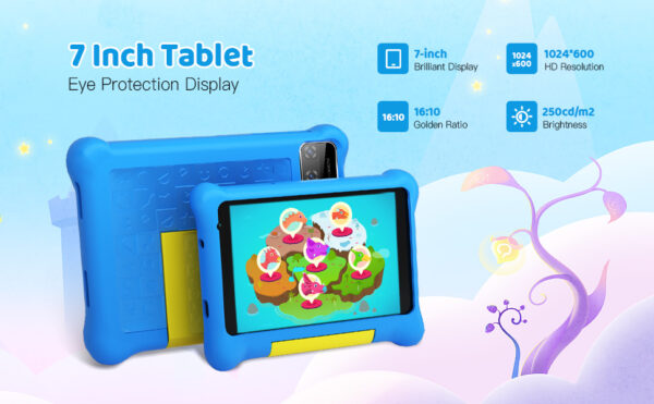 URAO enfant tablette Android 13 7 pouces 5GB RAM 32GB ROM 128GB étendre 5G WiFi 4000mAh batterie double caméra cadeau pour enfants enfants logiciel – Image 8